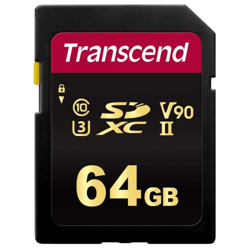 Карта памяти 64GB Transcend TS64GSDC700S SDXC UHS-II Class U3 V90, чтение: 285Мб/с, запись: 180Мб/с