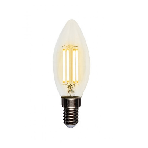 Лампа Rexant 604-087 филаментная свеча CN35 7.5 Вт 600 Лм 2700K E14 диммируемая, прозрачная колба