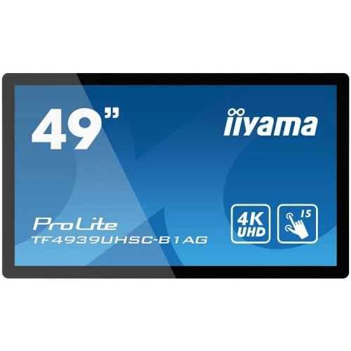Панель LCD 49' Iiyama TF4939UHSC-B1AG 3840*2160, 420 cd/mІ, 1100:1, Touch, 2*HDMI, DP, VGA, RS-232c,