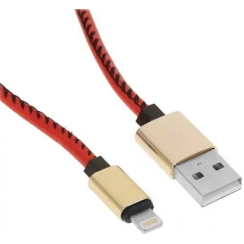 Кабель интерфейсный mObility УТ000023432 брелок, USB/Lightning, 25 см, красный