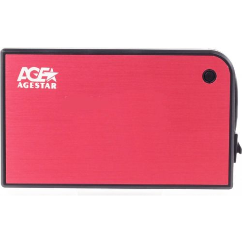 Внешний корпус для HDD SATA 2.5” AgeStar 3UB2A14 (RED) для HDD/SSD SATA 6Gb/s 2.5", USB 3.0, алюмини