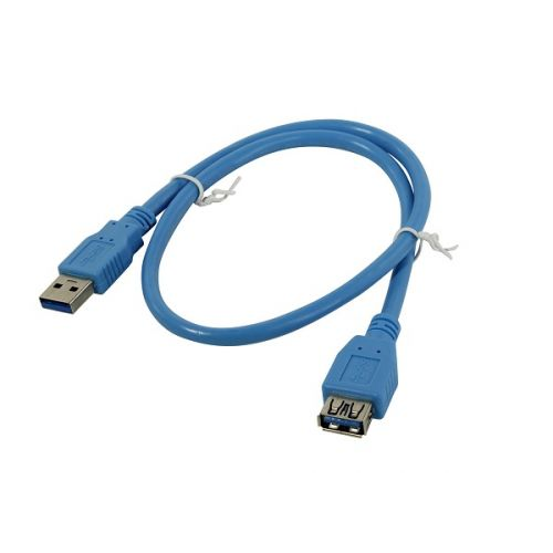 Кабель интерфейсный USB 3.0 удлинитель 5bites UC3011-005F AM-AF, синий, 0.5м