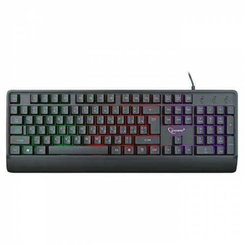 Клавиатура Gembird KB-220L черный, USB, 104 клавиши, подсветка Rainbow, кабель 1.45м