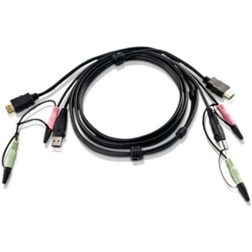Кабель Aten 2L-7D02UH мон+клав+мышь USB+аудио, HDMI+USB A-Тип+2xRCA=>HDMI+USB B-Тип+2xRCA, Male, опр