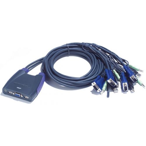 Коммутатор Aten CS64US-AT 4-портовый, USB, VGA, аудио, кабельный, 0.9м,1.2м
