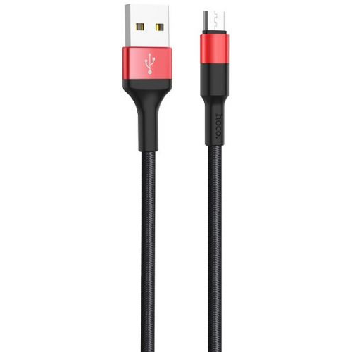 Кабель Hoco X26 6957531080220 USB 2.0, AM/microBM, черно-красный, 1м
