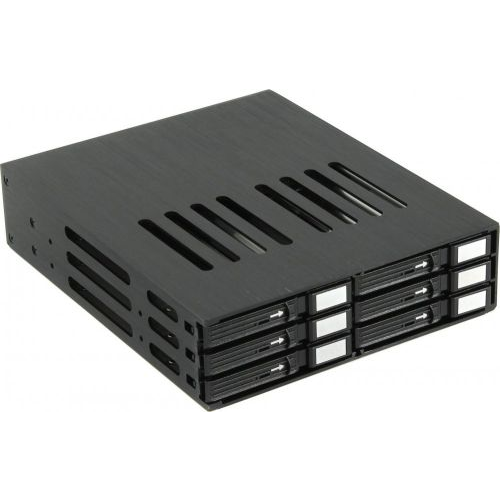 Корзина Procase L2-106-SATA3-BK 6*SATA3/SAS, черный, с замком, hotswap mobie rack module for 2,5" sl