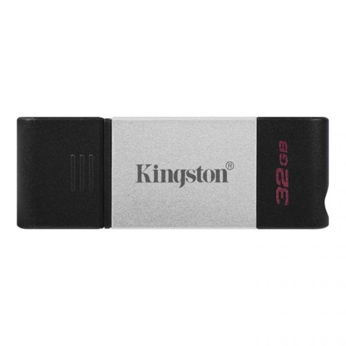Накопитель USB 3.1 32GB Kingston DataTraveler 80 DT80/32GB OTG USB Type-C, черный/серебристый