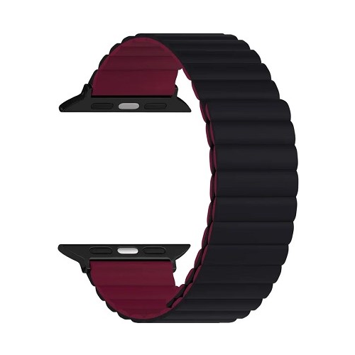 Ремешок на руку Lyambda ACRUX DSJ-30-40-BW силиконовый для Apple Watch 38/40/41 mm black/wine red
