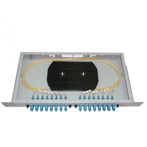 Кросс оптический стоечный Vimcom СКРУ-1U19-B16-SC 19, 1U 16 портов SC, со столом, сплайс-пластиной (