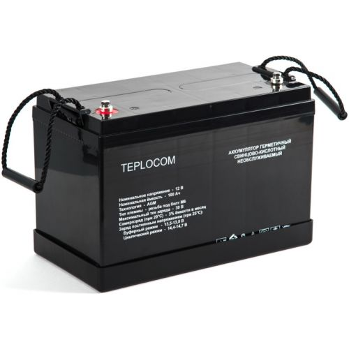 Аккумулятор Бастион TEPLOCOM 100Ач герметичный свинцово-кислотный необслуживаемый AGM АКБ 12В 100Ач