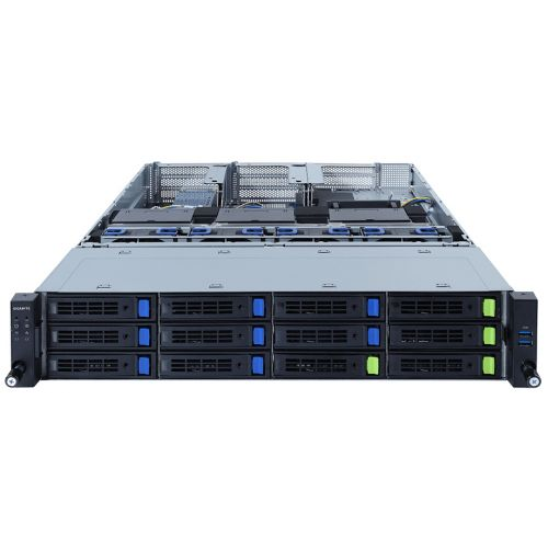 Серверная платформа 2U GIGABYTE R282-Z96 (2*SP3, 32*DDR4 (3200), 4*3.5"/2.5" NVMe/SATA HS, 8*3.5"/2
