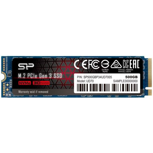 Накопитель SSD M.2 2280 Silicon Power SP500GBP34UD7005 UD70 500GB PCIe Gen 3x4 QLC 3400/3000MB/s MTB