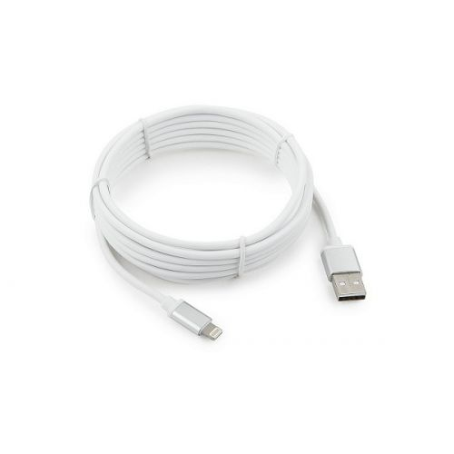 Кабель USB Cablexpert CC-S-APUSB01W-3M для Apple, AM/Lightning, серия Silver, длина 3м, белый, блист