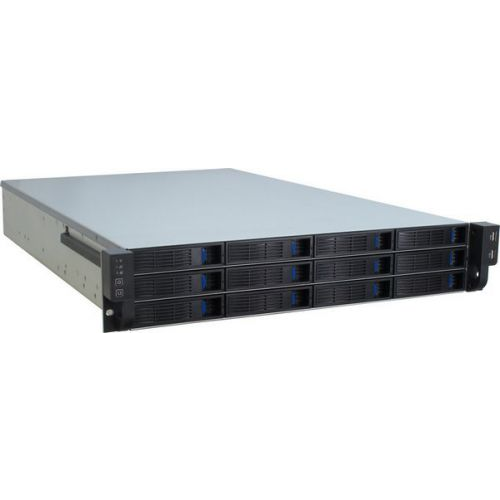 Корпус серверный 2U Procase ES212-SATA3-B-0 (12 SATA II/SAS hotswap HDD), черный, без блока питания,