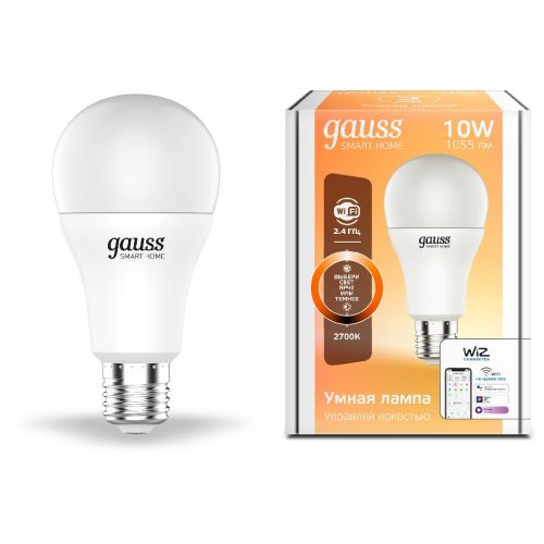 Лампа светодиодная Gauss 1070112 Smart Home DIM E27 A60 10 Вт 2700К 1055 лм