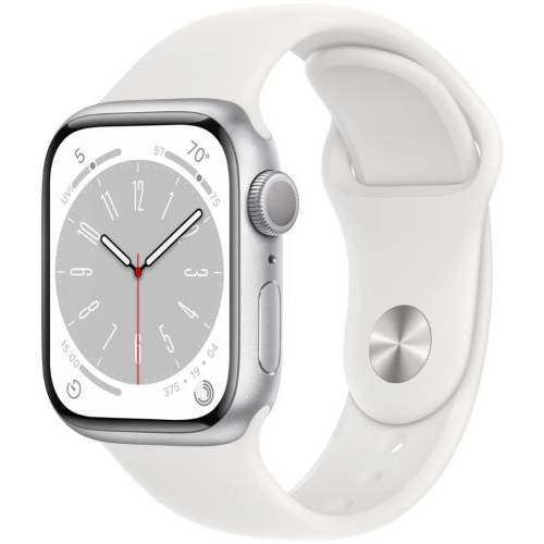 Часы Apple Watch Series 8 GPS 45mm Silver Aluminium Case with White Sport Band