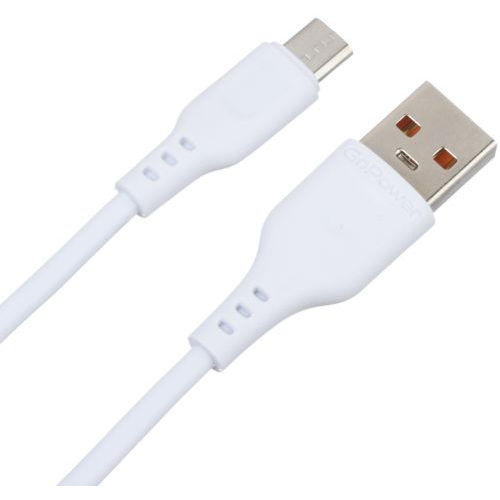 Кабель интерфейсный GoPower 00-00018563 GP01M USB (m)-microUSB (m) 1.0м 2.4A ПВХ белый