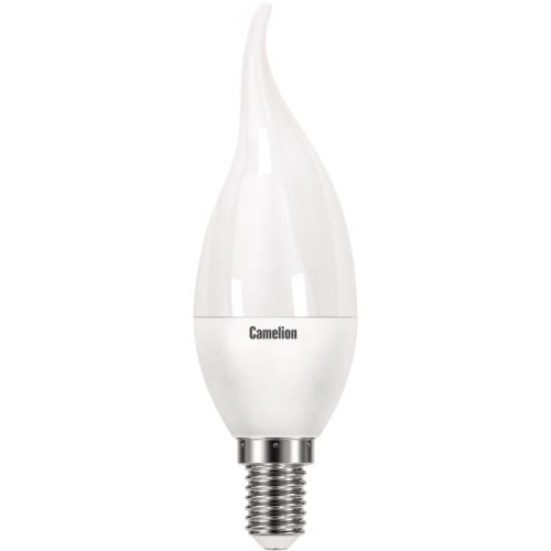 Лампа светодиодная Camelion LED10-CW35/845/E14 10Вт/90Вт, E14, 170-265В, 4500К, 840лм, свеча на ветр