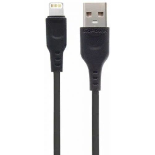 Кабель интерфейсный GoPower 00-00018568 GP01L USB (m)-Lightning (m) 1.0м 2.4A ПВХ черный