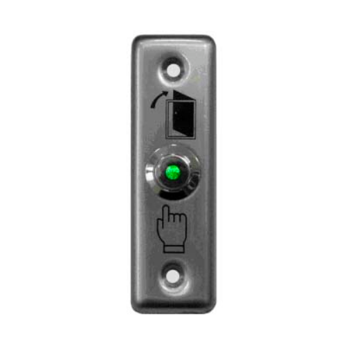 Кнопка выхода Smartec ST-EX010L металлическая с подсветкой, врезная, НР контакты, размер: 90х28 мм