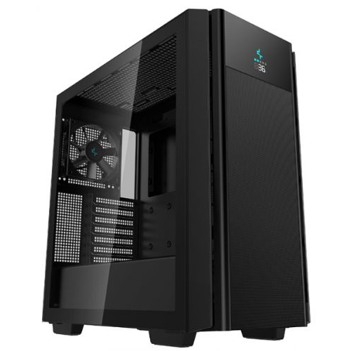 Корпус eATX Deepcool CH510 MESH DIGITAL черный, без БП, боковая панель из закаленного стекла, USB Ty