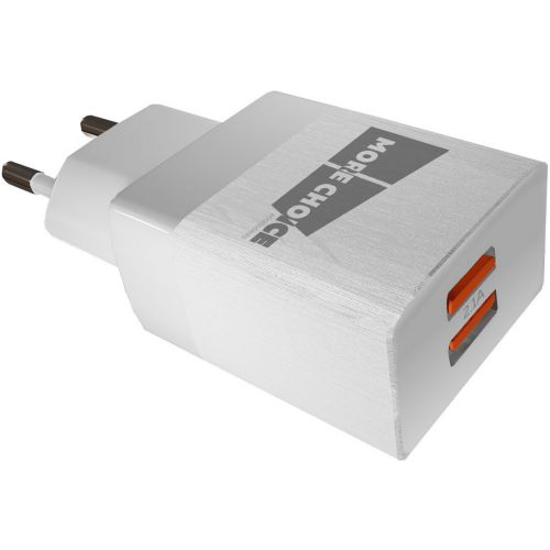 Зарядное устройство сетевое More Choice NC24i 2*USB 2.1A для Lightning 8-pin White