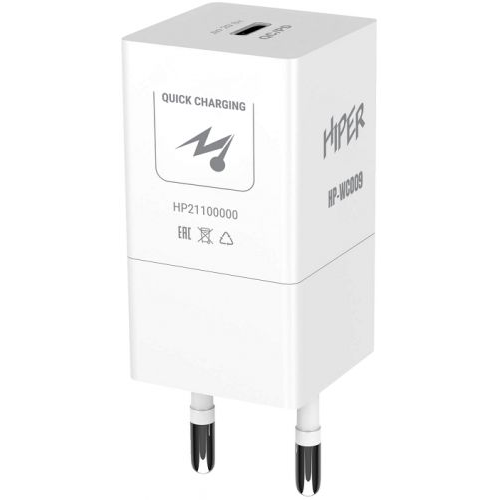 Зарядное устройство сетевое HIPER HP-WC009 3A PD+QC универсальное белое