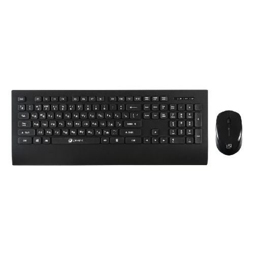 Клавиатура и мышь Oklick 222M клав:черный мышь:черный USB беспроводная slim Multimedia