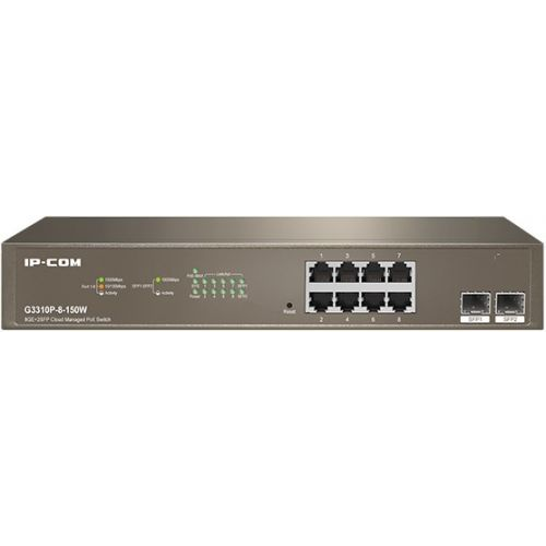 Коммутатор управляемый IP-Com G3310P-8-150W 8*10/100/1000 Base-T Ethernet ports (Data/Power); 2*100/