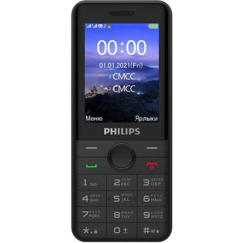 Мобильный телефон Philips Xenium E172 черный моноблок 2Sim 2.4" 240x320 0.3Mpix GSM900/1800 MP3 FM m