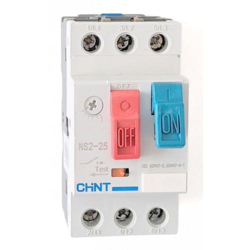 Автоматический выключатель для защиты двигателя CHINT 495078 NS2-25, 1.6-2.5А (R)