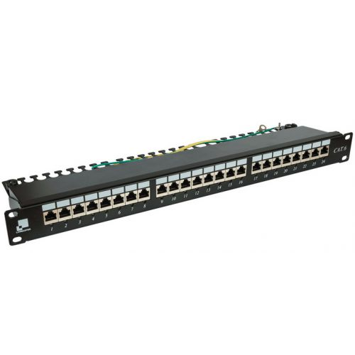 Патч-панель Lanmaster LAN-PPi24S6 19", 1U, Cat 6, 24 порта RJ45 (8p8c), экранированная, Dual IDC (11