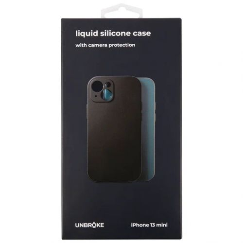 Чехол UNBRÖKE УТ000027780 liquid silicone case with camera protection для iPhone 13 mini, черный