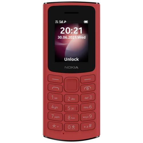Мобильный телефон Nokia 105 DS TA-1378 4G 16VEGR01A01 red, 1.8'', single core, 48MB, 128MB, 2 sim, L