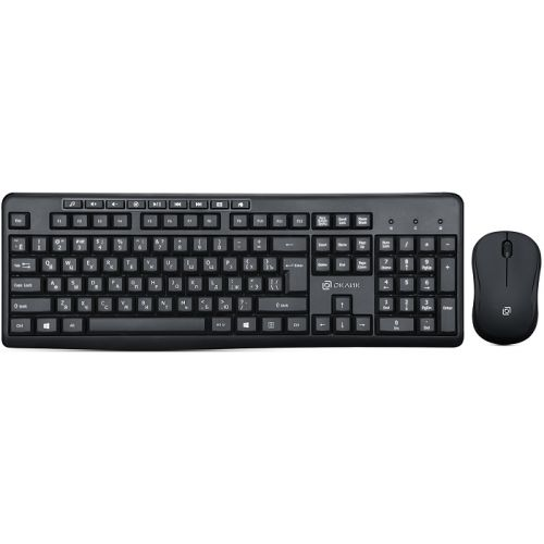 Клавиатура и мышь Wireless Oklick 225M 1454537 клав: цвет черный, мышь: цвет черный, USB беспроводна