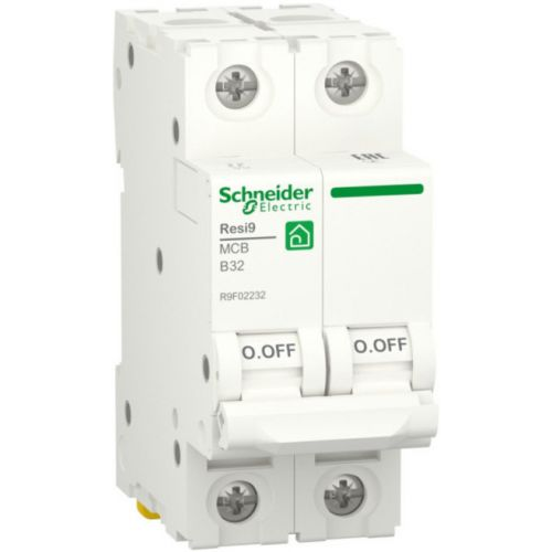 Автоматический выключатель Schneider Electric RESI9 Resi9 - 2P, тип хар-ки B, 32 А, 400 В AC, 6кА