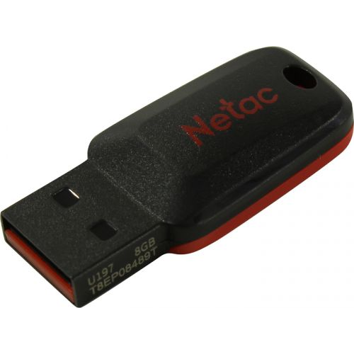 Накопитель USB 2.0 8GB Netac NT03U197N-008G-20BK U197, черный