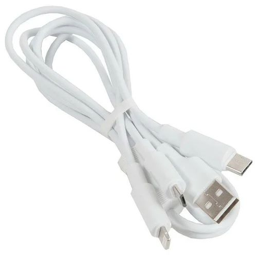 Кабель Hoco 6957531080176 USB 2.0, X25 3 в 1, AM/Type-C/Lightning/micro USB, белый, 1м