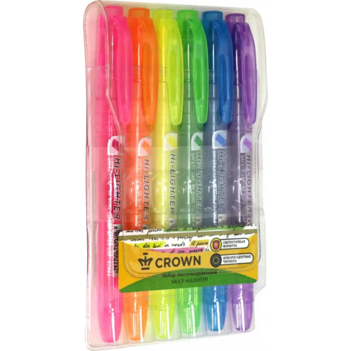 CROWN Канцелярия Набор текстовыделителей, 6 цветов