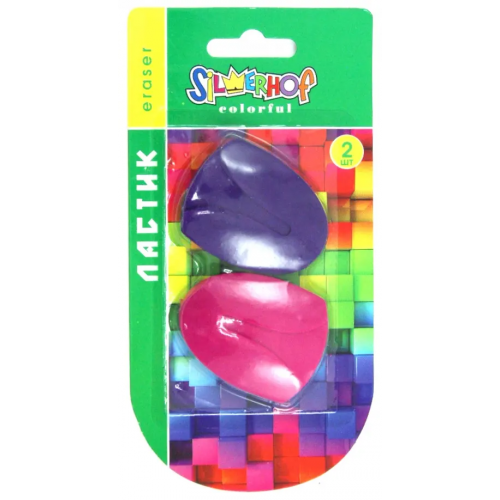 Silwerhof Ластик Colorful, синтетический каучук, цветной, ассорти, 2 штуки