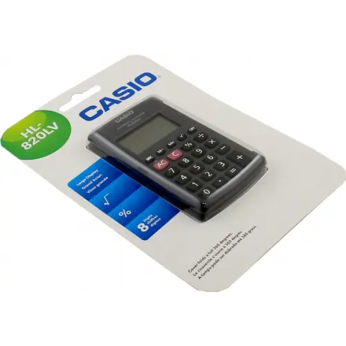 Casio Калькулятор карманный с крышкой "HL-820LV", 8 разрядов