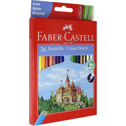 Faber-Castell Карандаши "ECO. Замок", 36 цветов, с точилкой