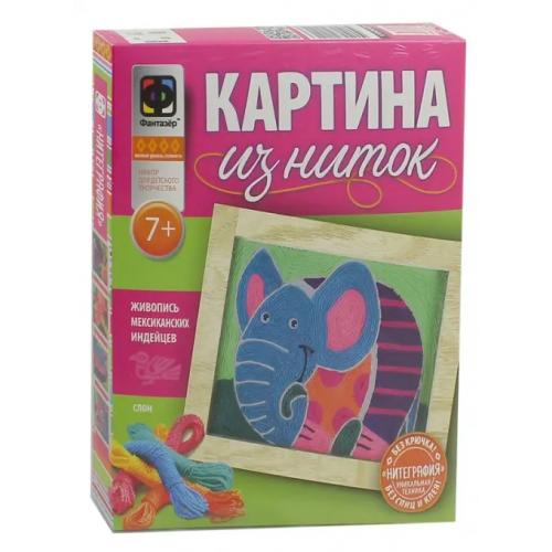 Фантазер Набор для творчества "Картина из ниток. Слон"