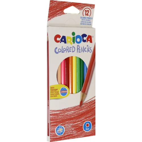Карандаши цветные "Carioca", 12 цветов, грифель 3 мм, шестигранные