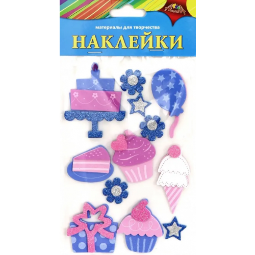 АппликА Наклейки 3D из мягкого пластика, "Праздничное ассорти"