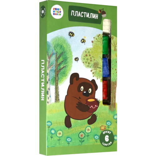 Синеполис Пластилин "Винни Пух", 6 цветов, арт. СМФ 12075