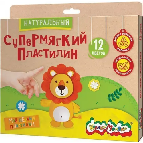 Пластилин супермягкий "Каляка-Маляка", 12 цветов
