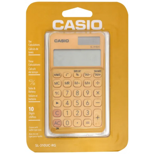 Casio Калькулятор карманный, 10 разрядов, цвет оранжевый