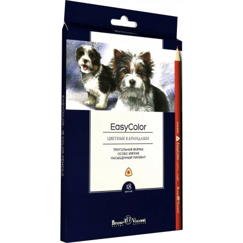 Bruno Visconti Карандаши цветные "Easycolor", 18 цветов
